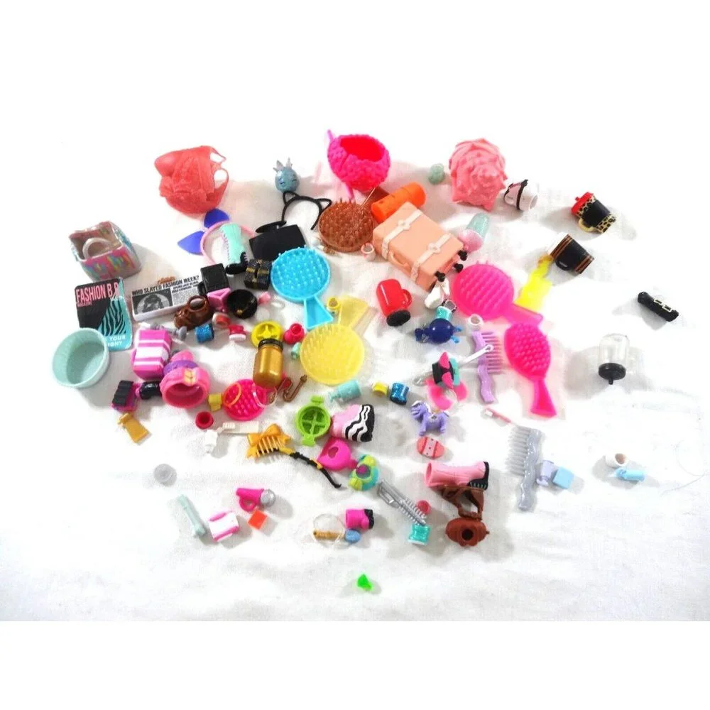 LOL Surprise Dolls Lot of Accessories Shoes Brush Comb Cups Suitcase Hair access